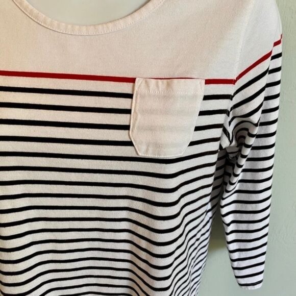 Coral Bay Petite Black and White Striped Top PM - Picture 4 of 8